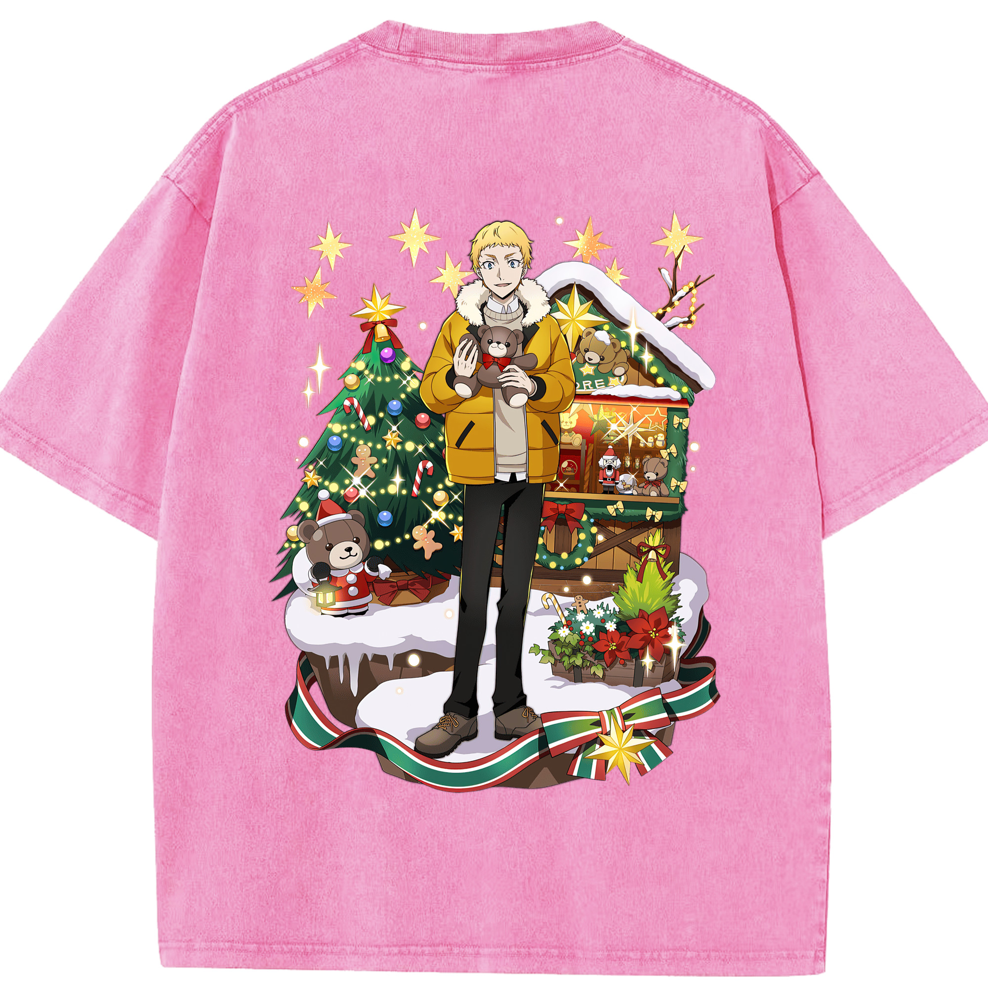（画像用） 文豪ストレイドッグス Bungo Stray Dogs 綿100% ヴィンテージ風 半袖Tシャツ（背面プリント）